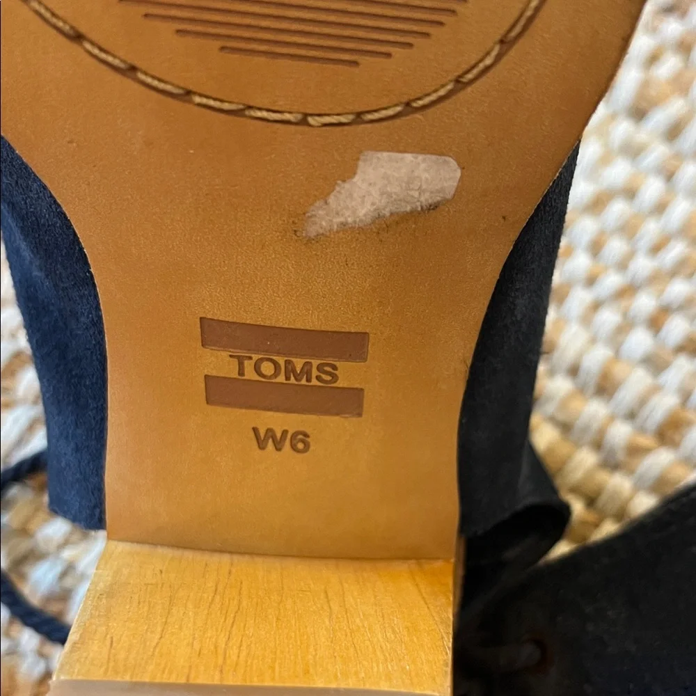 Toms Blue Suede Wedge Sandals